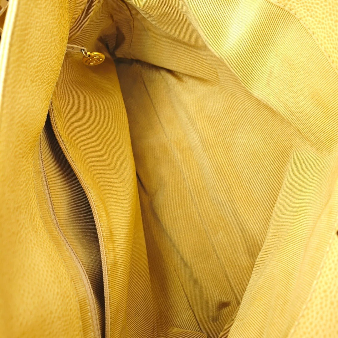 CHANEL シャネル ターンロック チェーントートバッグ ベージュ レディース