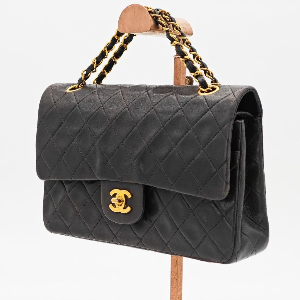 CHANEL マトラッセチェーンショルダー バッグ 2way フラップ ブラック