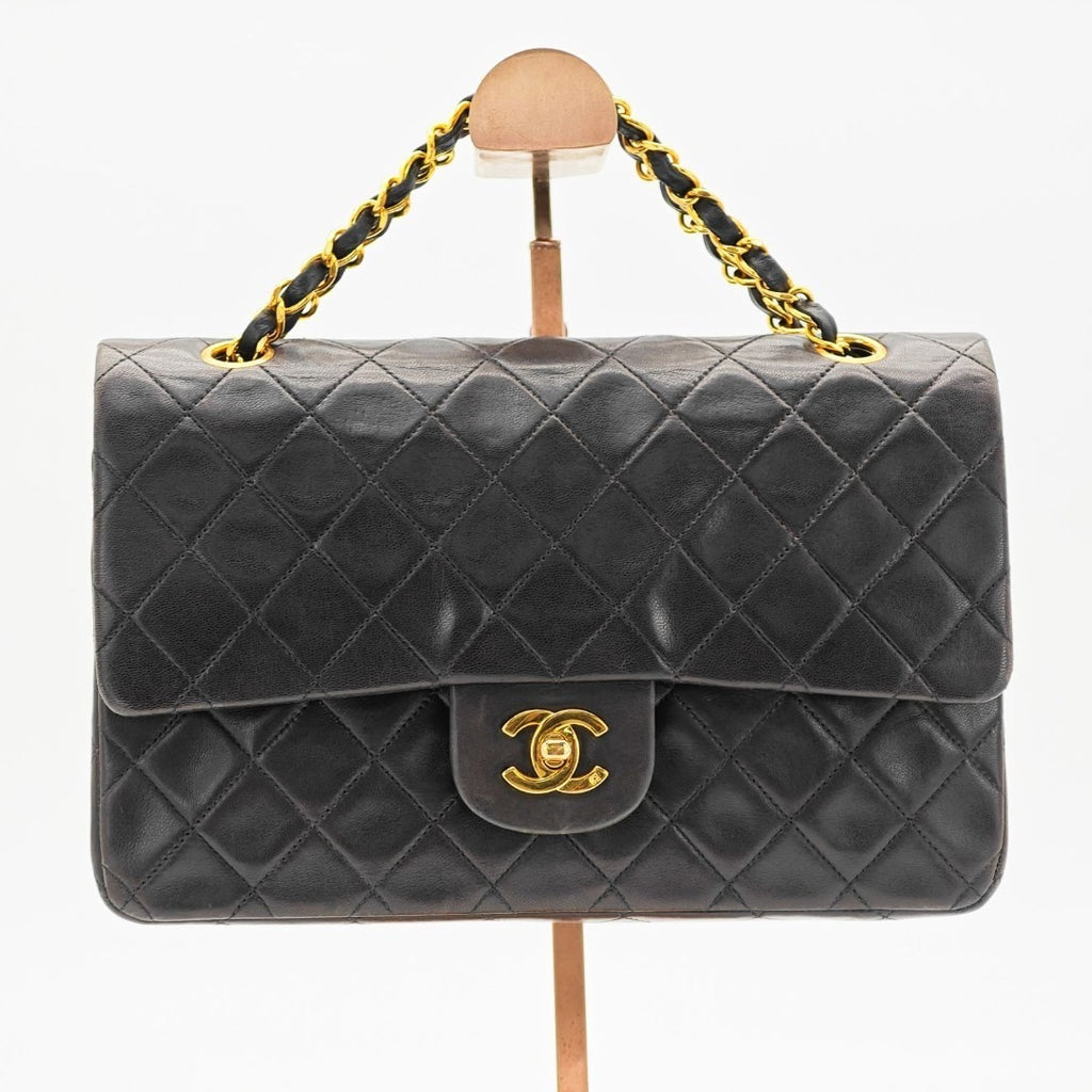 CHANEL マトラッセチェーンショルダー バッグ 2way フラップ ブラック