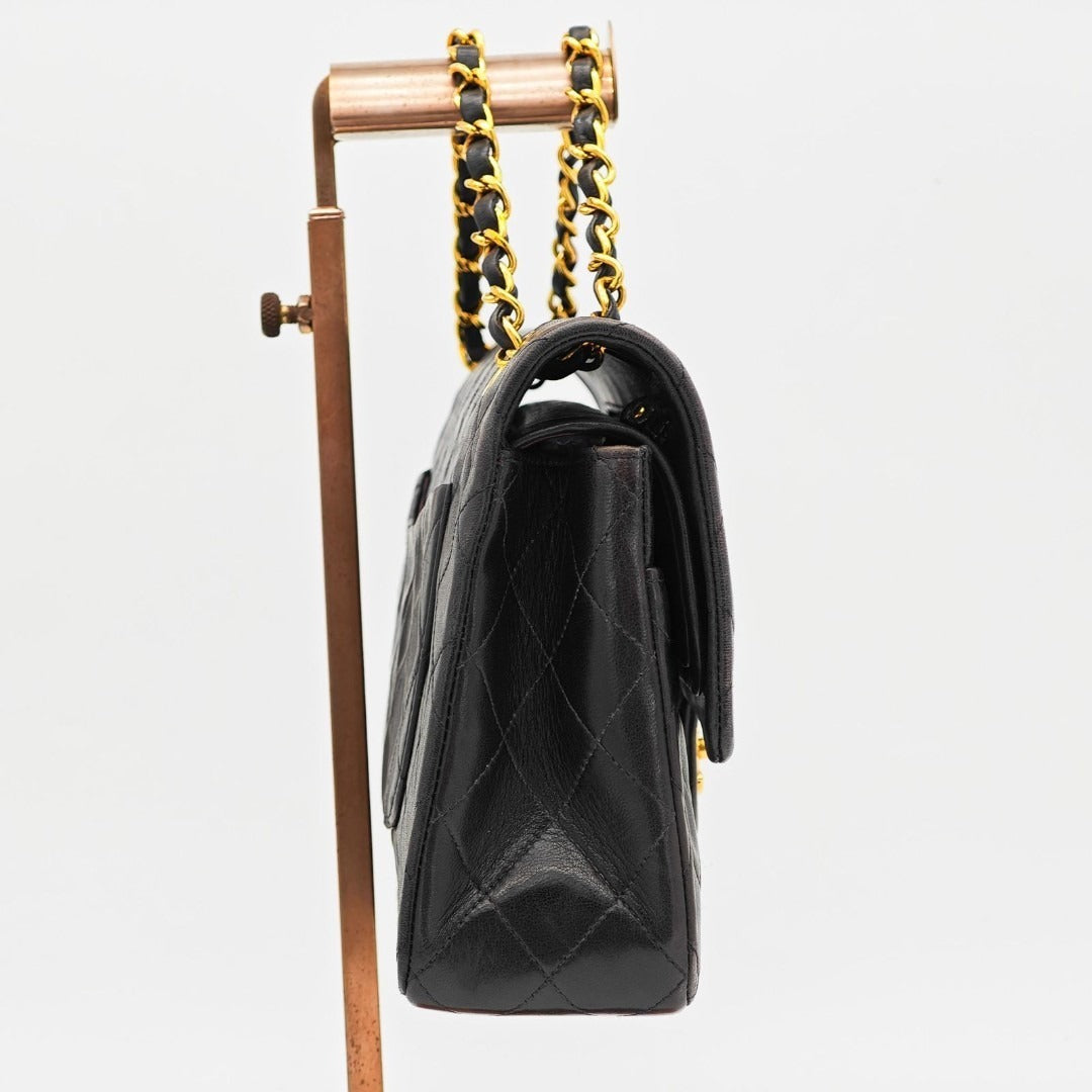 CHANEL マトラッセチェーンショルダー バッグ 2way フラップ ブラック