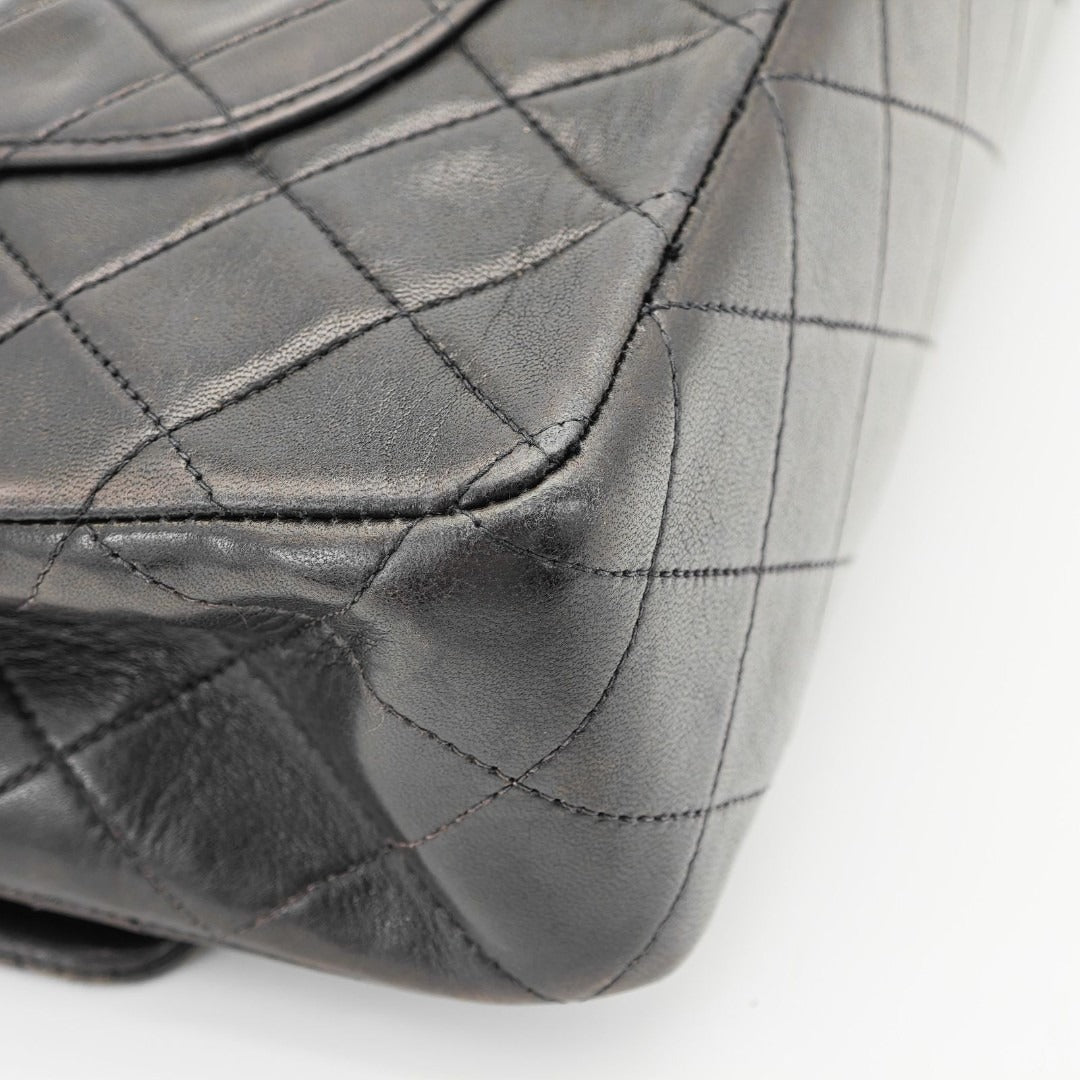 CHANEL マトラッセチェーンショルダー バッグ 2way フラップ ブラック