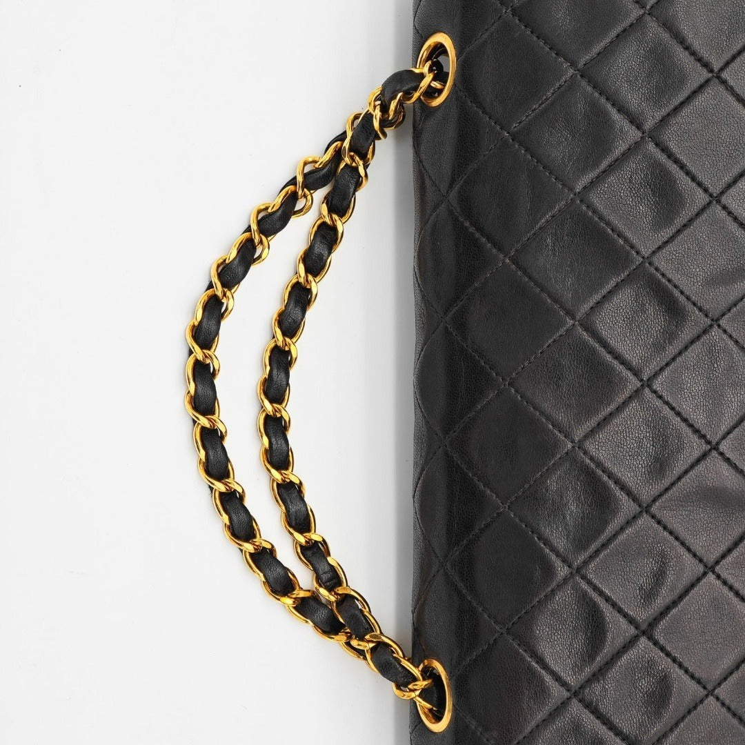 CHANEL マトラッセチェーンショルダー バッグ 2way フラップ ブラック