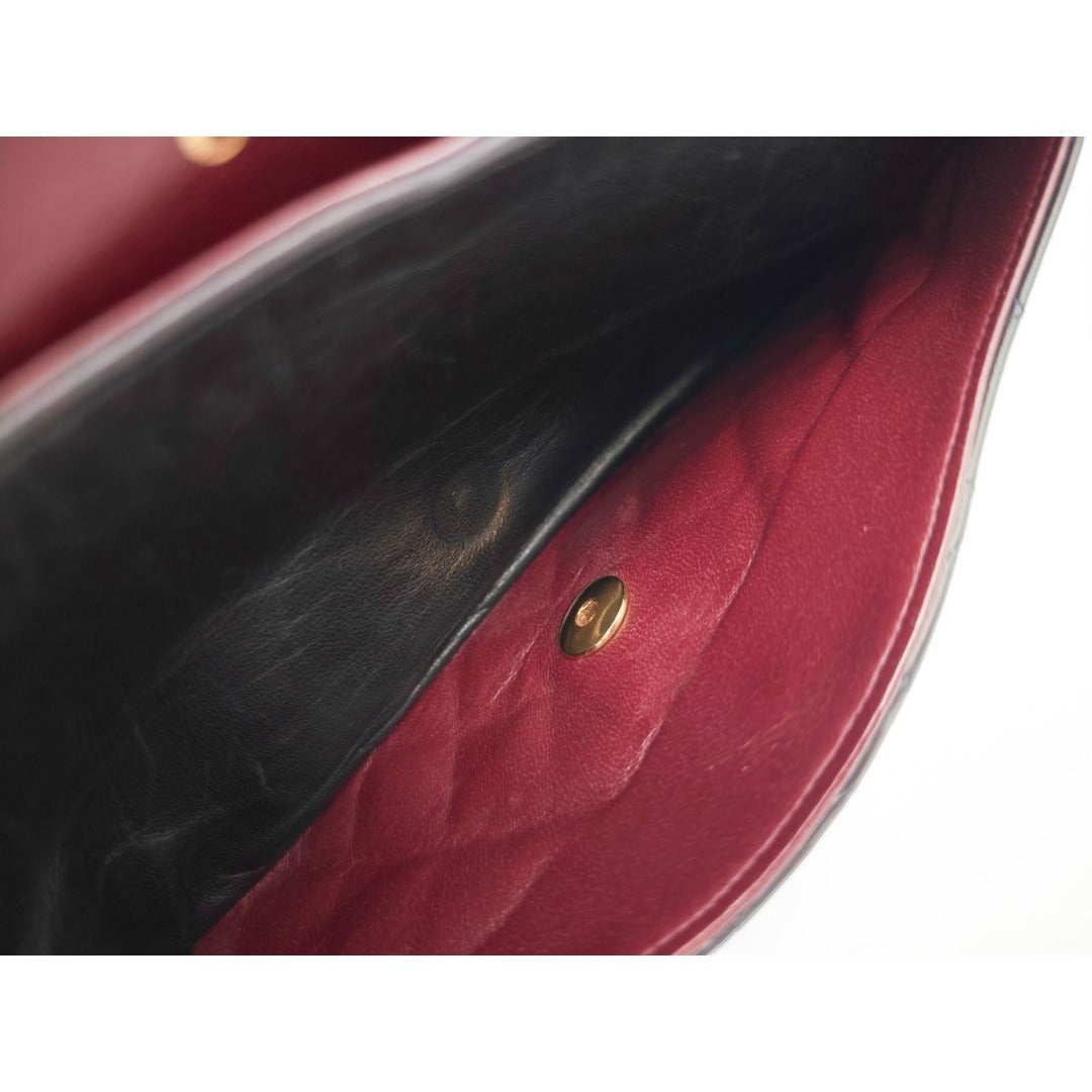 CHANEL マトラッセチェーンショルダー バッグ 2way フラップ ブラック