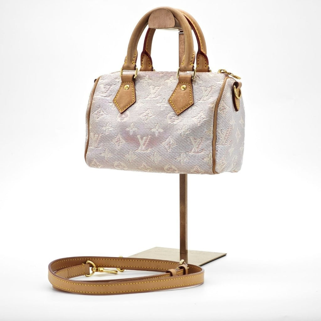 ルイ・ヴィトン モノグラムデニム ナノスピーディ M81213 ショルダーバッグ