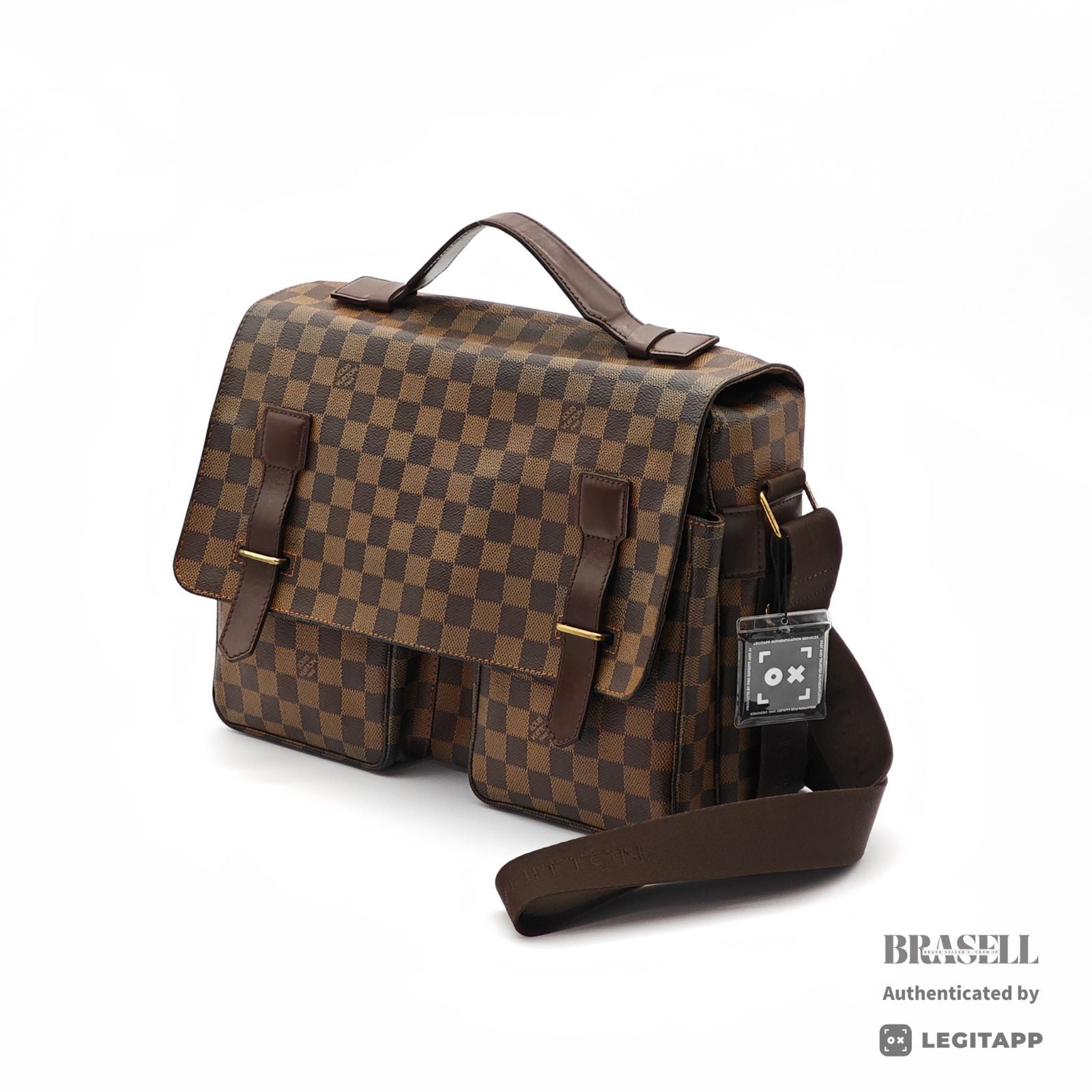 LOUIS VUITTON ルイ・ヴィトン ショルダーバッグ ダミエ・エベヌ・レザー レディース