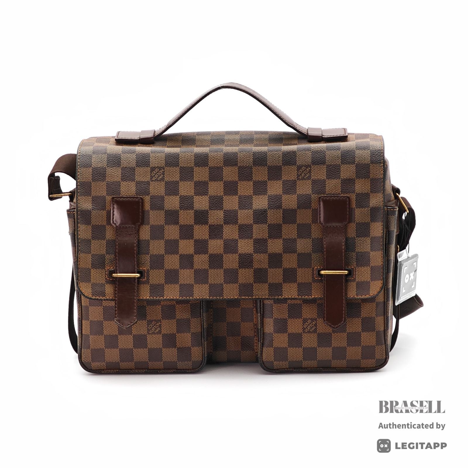 LOUIS VUITTON ルイ・ヴィトン ショルダーバッグ ダミエ・エベヌ・レザー レディース