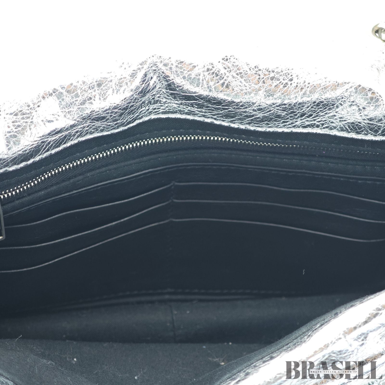 BALENCIAGA バレンシアガ MONACO モナコ ナノバッグ メタライズド ショルダーバッグ コンパクト メタリック シルバー系 レディース