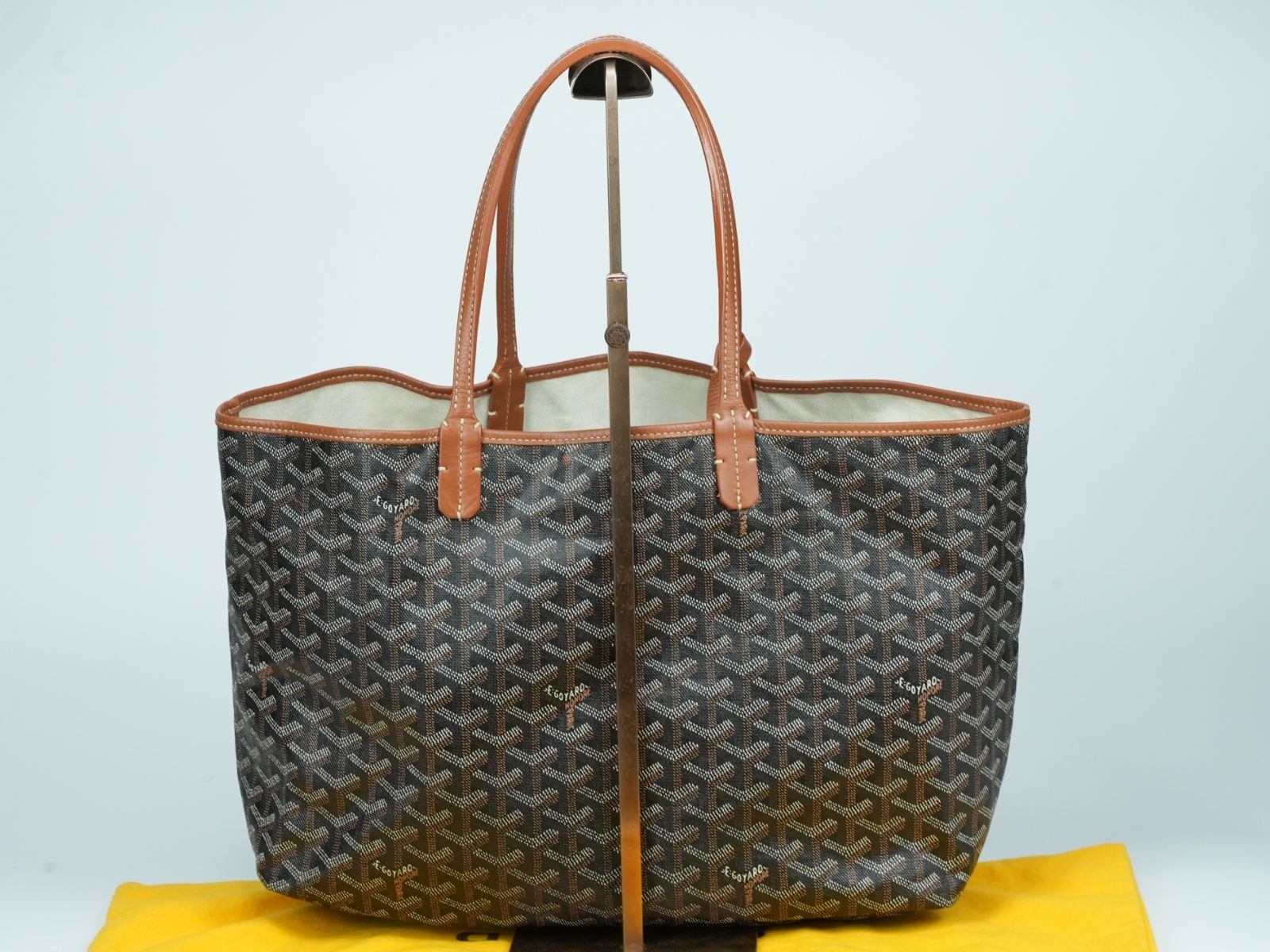 【Sランク・正規品】GOYARD ゴヤール サンルイPM トートバッグ ブラック×ブラウン 保存袋・ポーチ付 A4収納可 美品 St. Louis レディース メンズ ショルダーバッグ ハンドバッグ マザーズバッグ