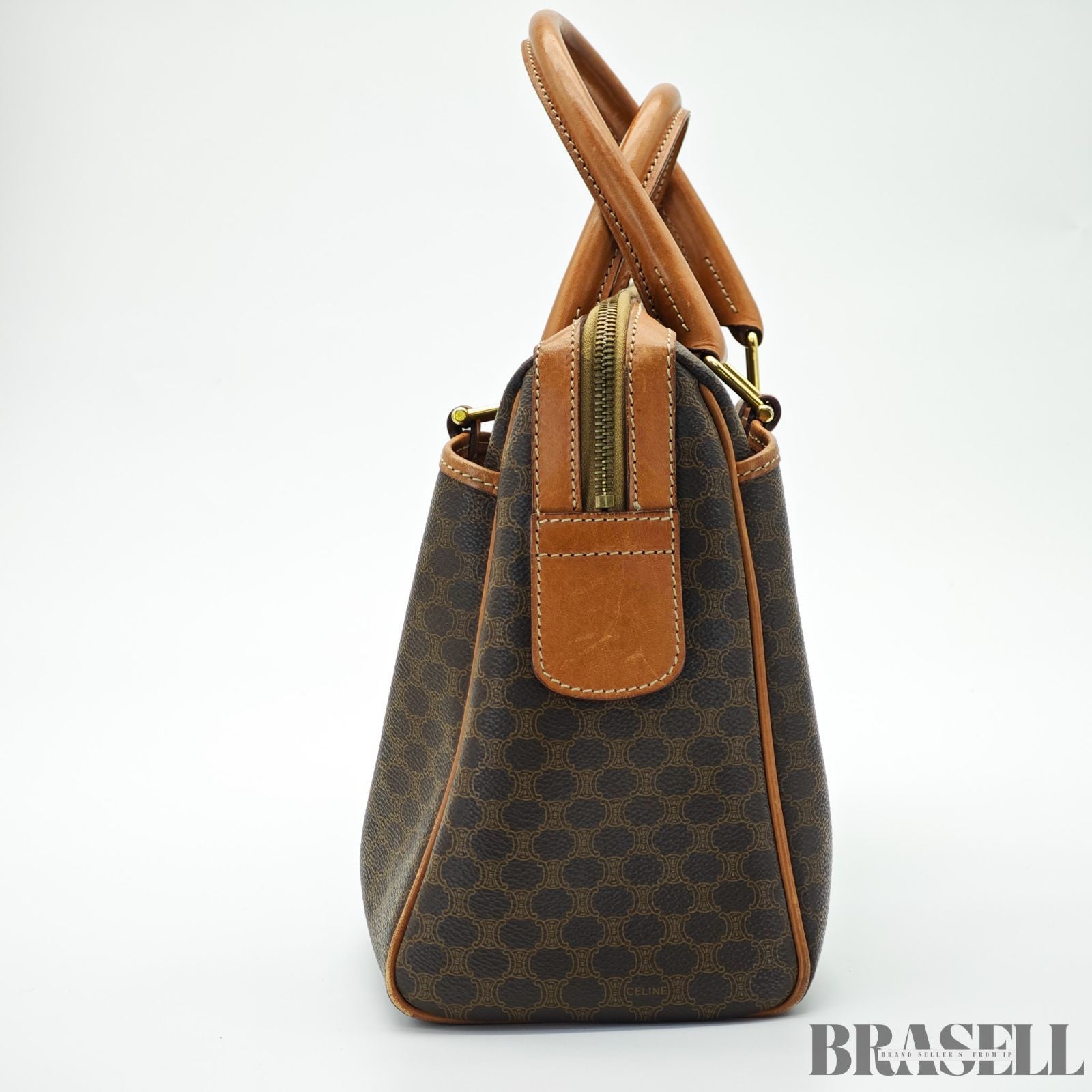 CELINE セリーヌ マカダムハンドバッグ ミニボストンバッグ バッグ ブラウン レディース