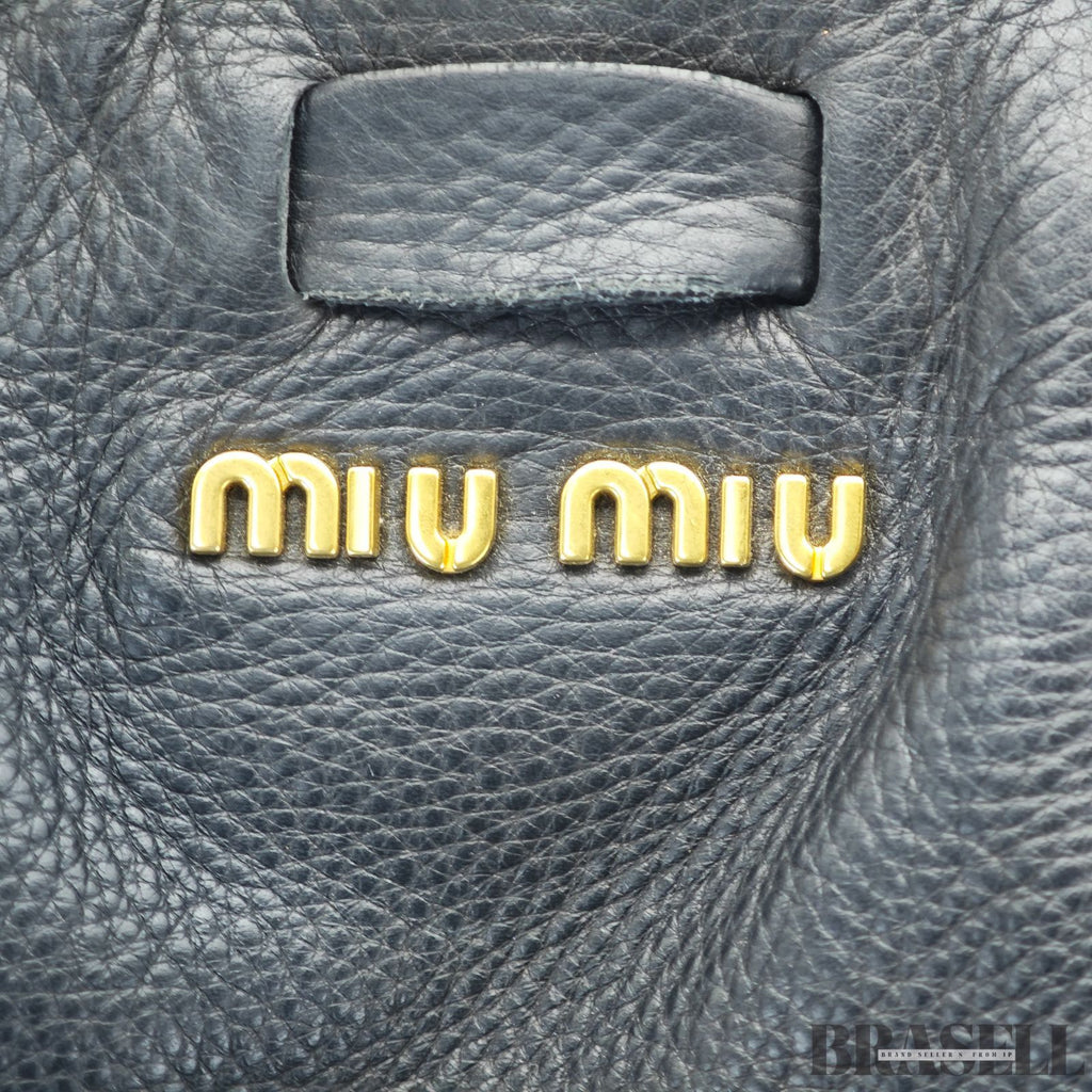 miu miu ミュウミュウ ハンドバッグ トートバッグ ショルダーバッグ  RR1312 バッグ 横長 ブラック 黒 レディース