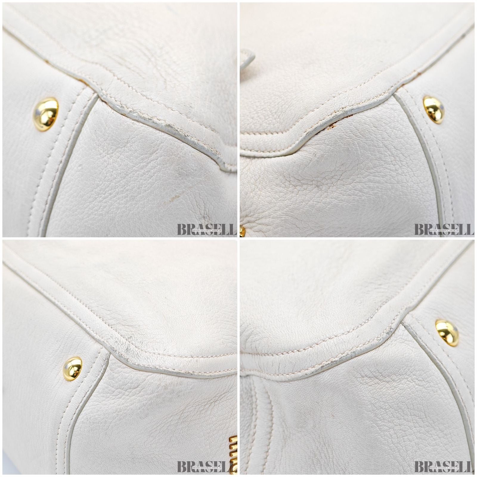miu miu ミュウミュウ レザートートバッグ バッグ ハンドバッグ ショルダーバッグ 2way フラップ ホワイト レディース 保存袋, ショルダーストラップ