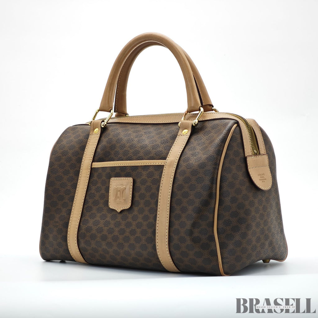 CELINE セリーヌ マカダムハンドバッグ ミニボストンバッグ バッグ ボストンバッグ ブラウン レディース