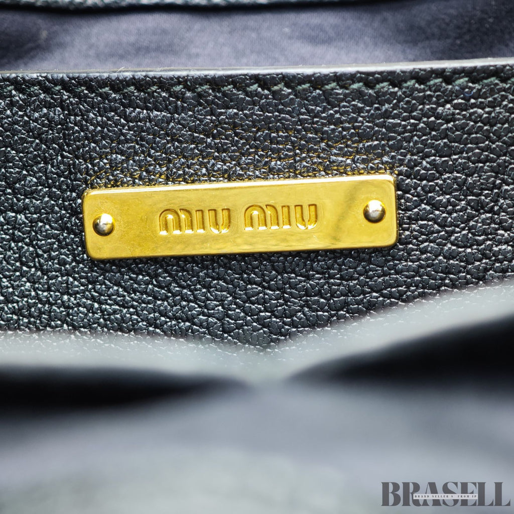 MIUMIU ミュウミュウ マテラッセ ブデニムキャンバスハンドバッグ バッグ ハンドバッグ 横長 ブルー レディース メンズ