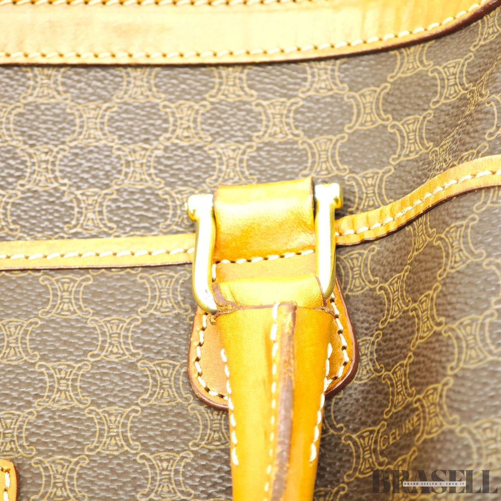 CELINE セリーヌ マカダムハンドバッグ ミニボストンバッグ バッグ ブラウン レディース