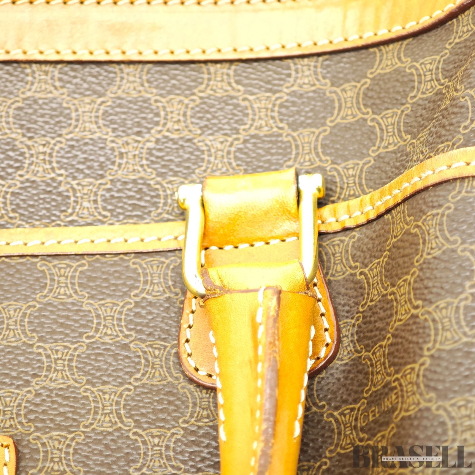 CELINE セリーヌ マカダムハンドバッグ ミニボストンバッグ バッグ ブラウン レディース