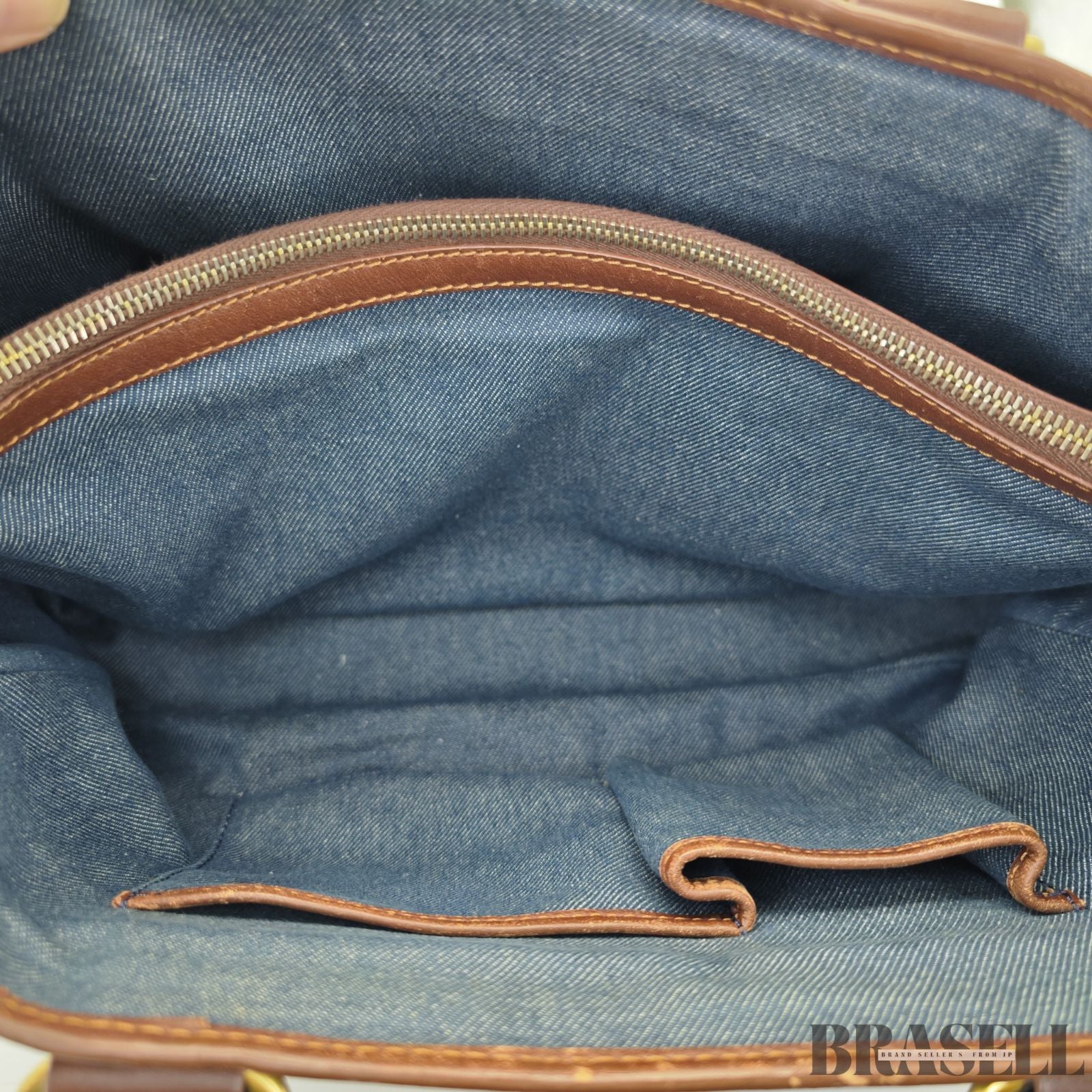 CELINE  セリーヌ マカダム柄 ブギ―バッグ YS00/75 バッグ ハンドバッグ キャンバス ブルーデニム/ブラウン レディース