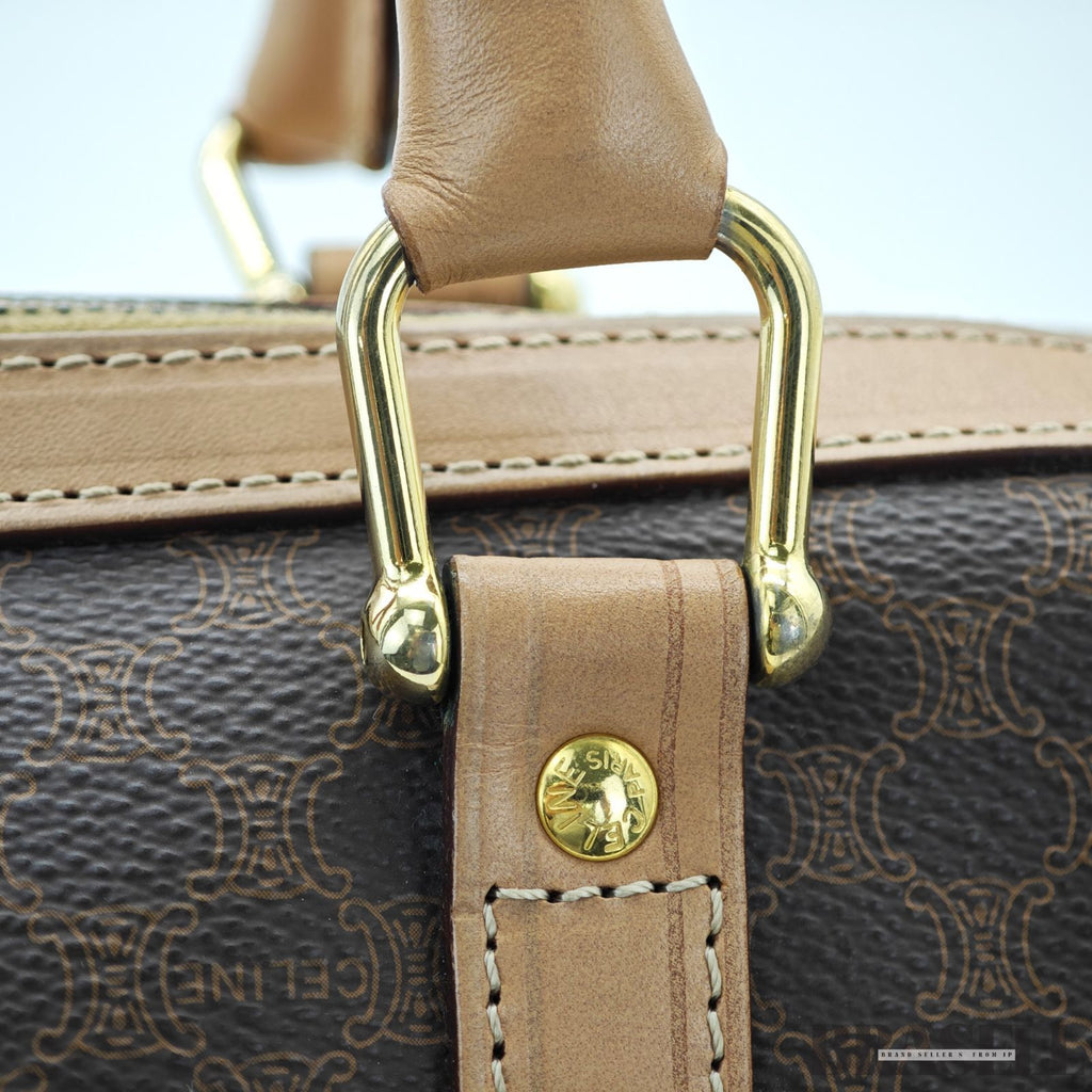 CELINE セリーヌ マカダムハンドバッグ ミニボストンバッグ バッグ ボストンバッグ ブラウン レディース