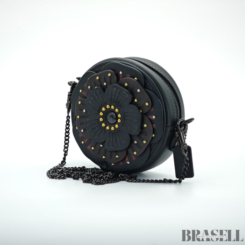 COACH コーチ ティーローズ クロスボディバッグ CE782 バッグ ショルダーバッグ 花 フラワー 円形 ラウンド ブラック レディースCOACH コーチ ティーローズ クロスボディバッグ CE782 バッグ ショルダーバッグ 花 フラワー 円形 ラウンド ブラック レディース