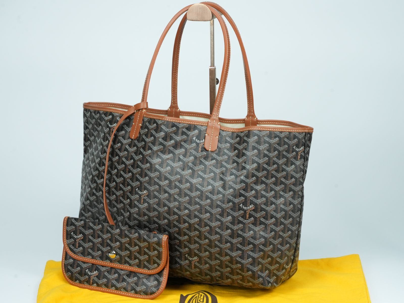 【Sランク・正規品】GOYARD ゴヤール サンルイPM トートバッグ ブラック×ブラウン 保存袋・ポーチ付 A4収納可 美品 St. Louis レディース メンズ ショルダーバッグ ハンドバッグ マザーズバッグ