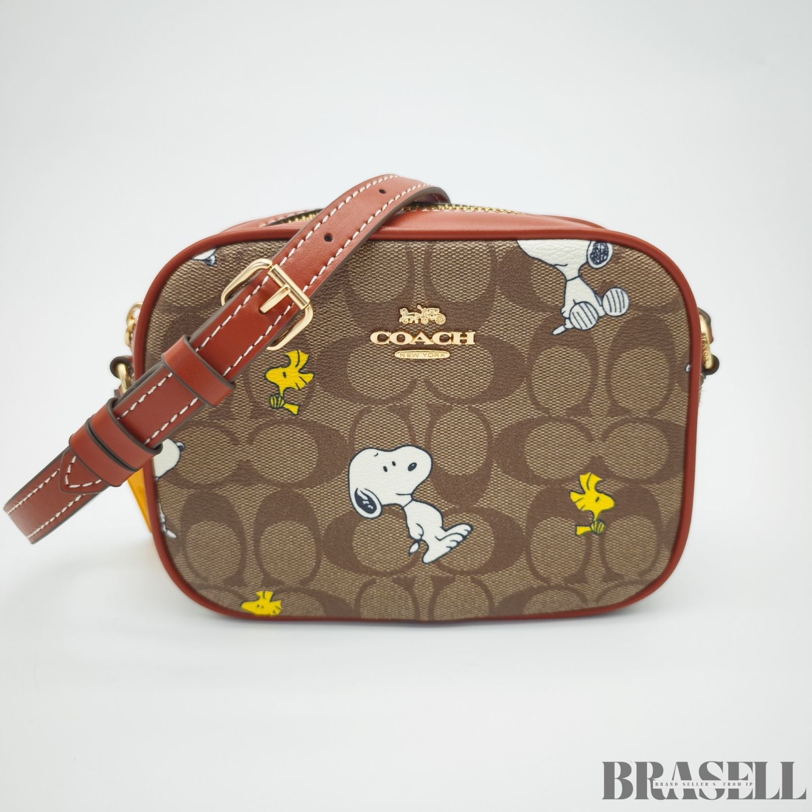 COACH コーチ シグネチャー スヌーピーコラボ CF428 バッグ ショルダーバッグ コンパクト 可愛い キャラクター カーキ レディース 保存袋