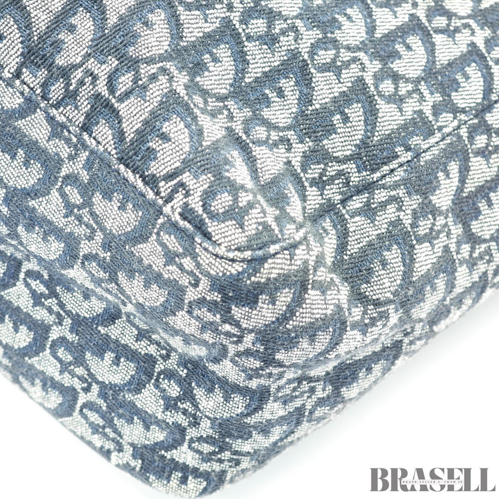 Dior ディオール トロッター トートバッグ ハンドバッグ キャンバス レザー ネイビー レディース