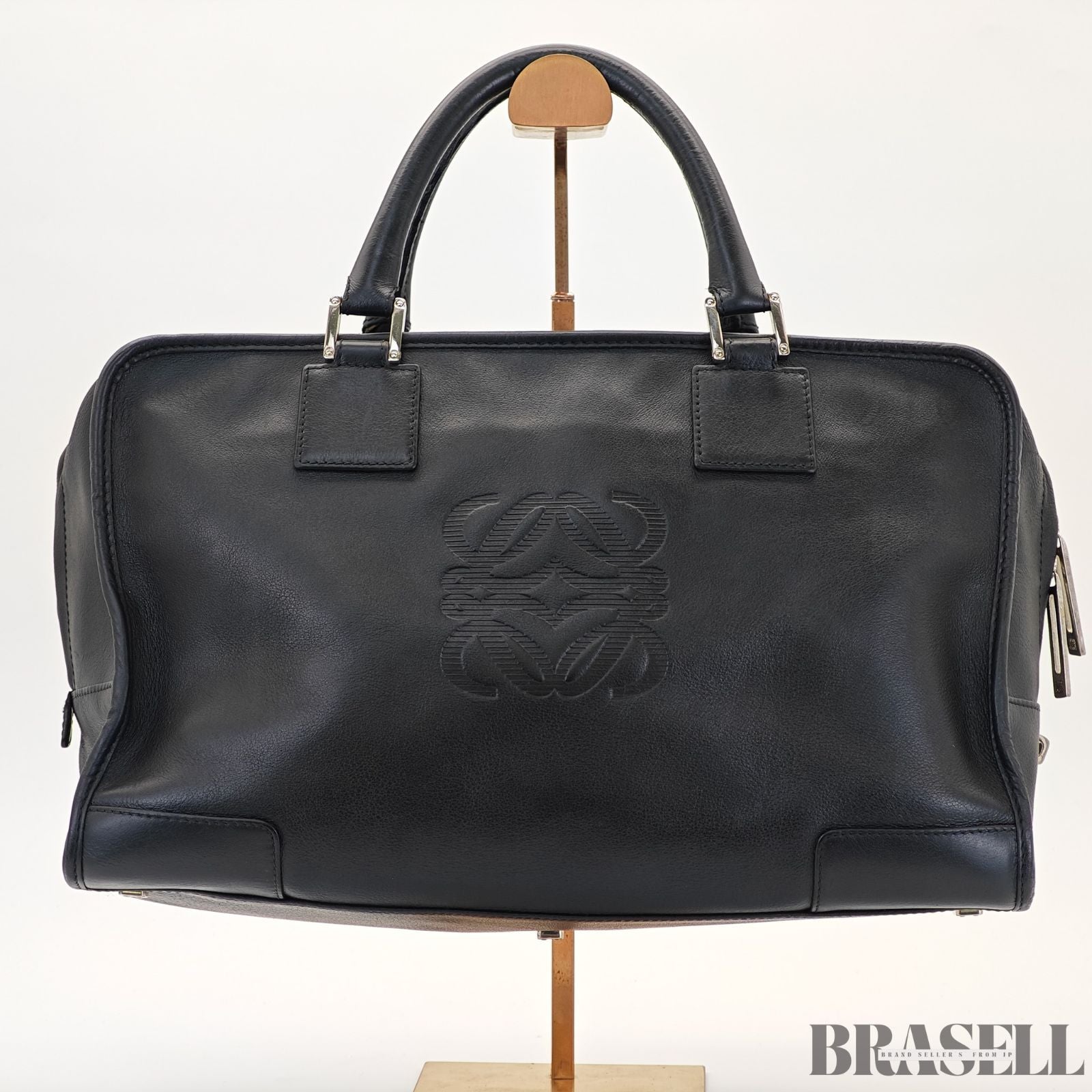 LOEWE ロエベ アマソナ36 バッグ ハンドバッグ 横長 ブラック シルバー金具 レディース メンズ