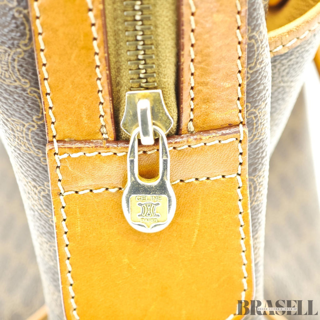 CELINE セリーヌ マカダムハンドバッグ ミニボストンバッグ バッグ ブラウン レディース