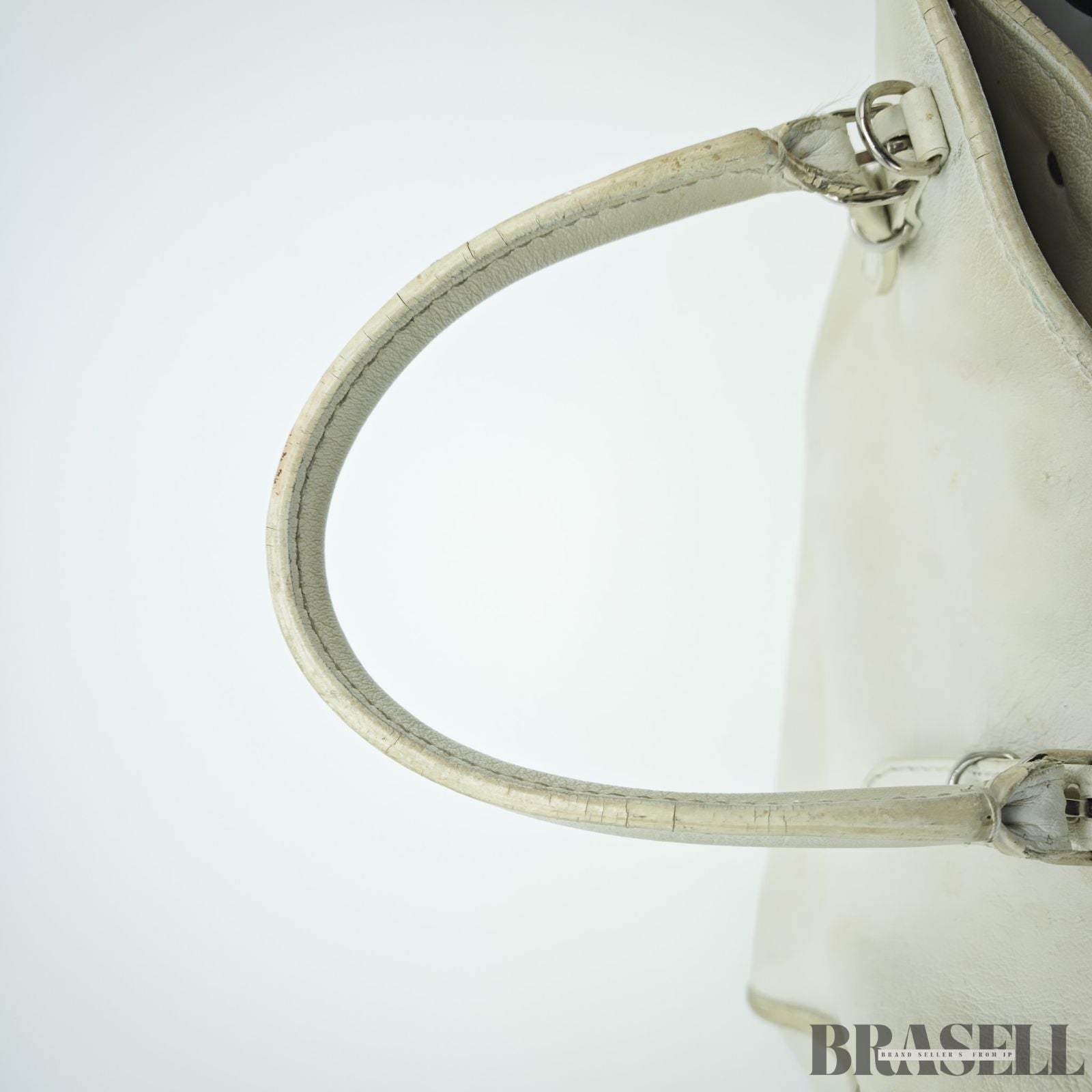 BALENCIAGA バレンシアガ THE PAPER 370926 バッグ 2way ハンドバッグ ショルダーバッグ アイボリー レディース ショルダーストラップ