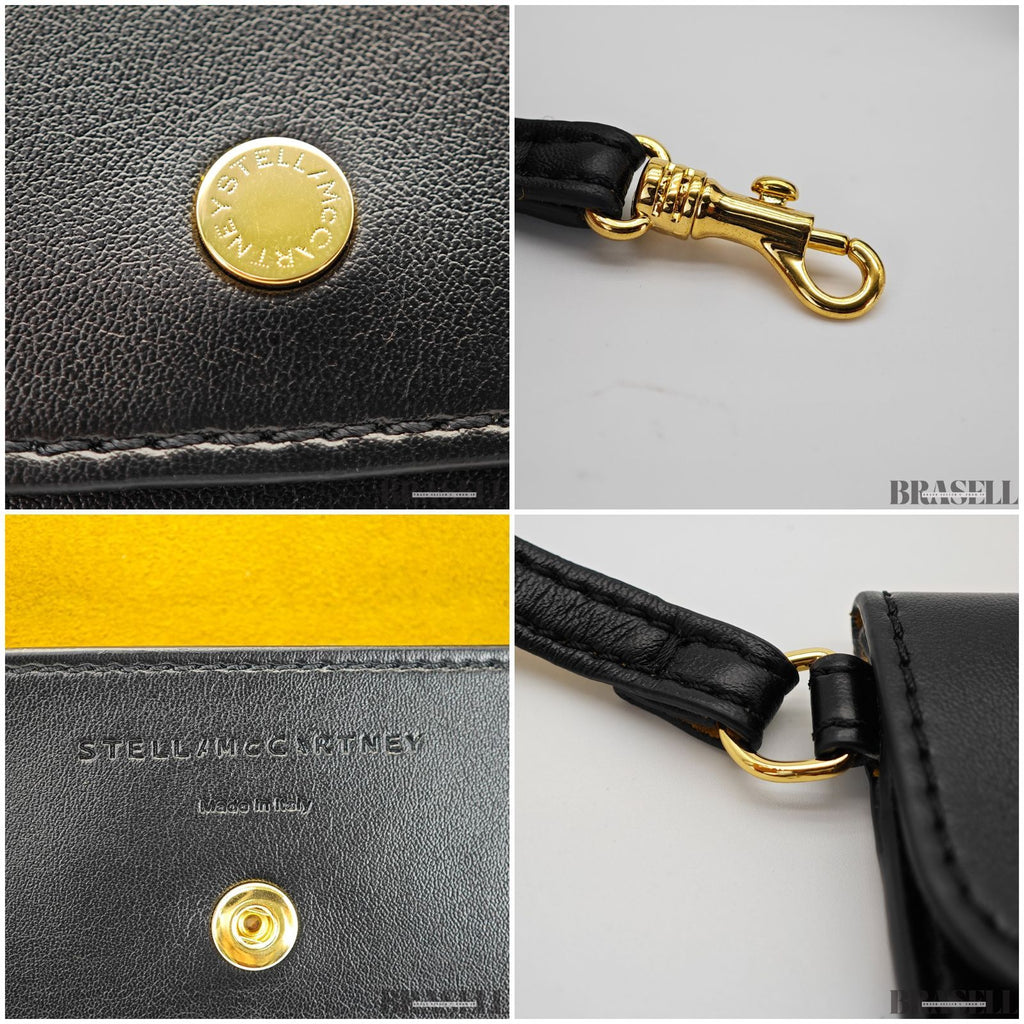 Stella McCartney ステラマッカートニー レザートートバッグ 513860W9923 バッグ ハンドバッグ ショルダーバッグ 2way ポーチ付き ブラック レディース 保存袋, ショルダーストラップ