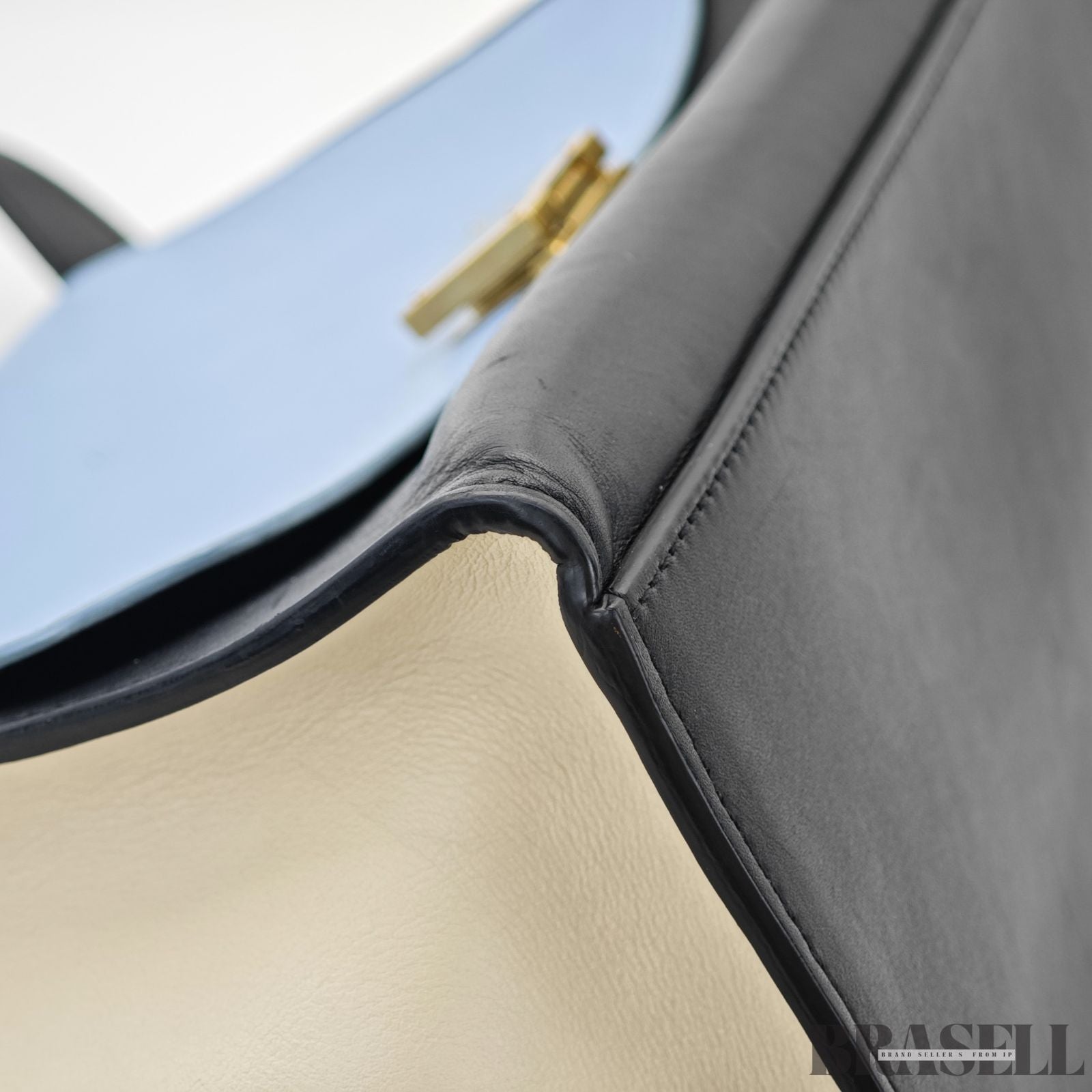 CELINE セリーヌトラペーズ スモール 2WAY ハンドバッグ ショルダーバッグ ブラック ライトブルー アイボリー 水色 レディース