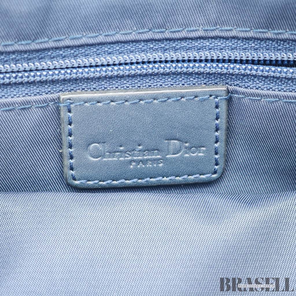 Dior ディオール トロッター トートバッグ ハンドバッグ キャンバス レザー ネイビー レディース