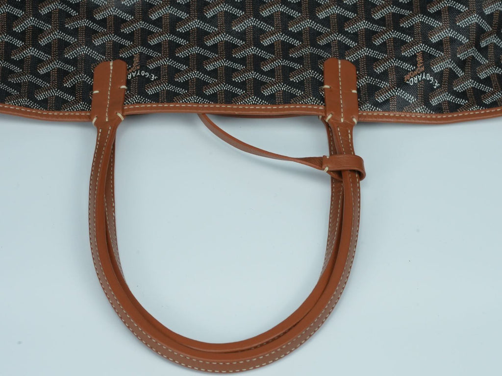 【Sランク・正規品】GOYARD ゴヤール サンルイPM トートバッグ ブラック×ブラウン 保存袋・ポーチ付 A4収納可 美品 St. Louis レディース メンズ ショルダーバッグ ハンドバッグ マザーズバッグ