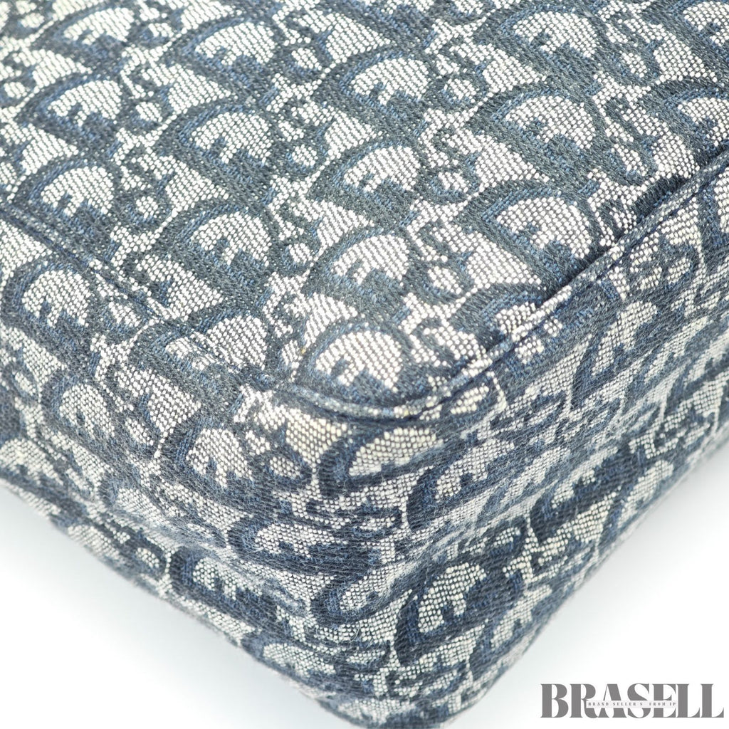 Dior ディオール トロッター トートバッグ ハンドバッグ キャンバス レザー ネイビー レディース