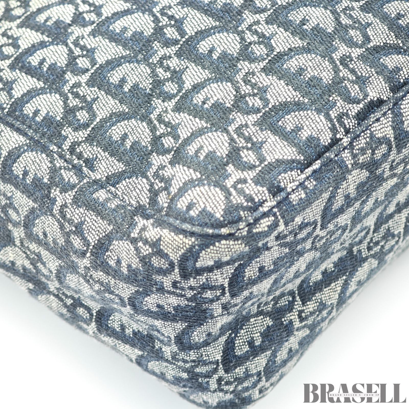 Dior ディオール トロッター トートバッグ ハンドバッグ キャンバス レザー ネイビー レディース