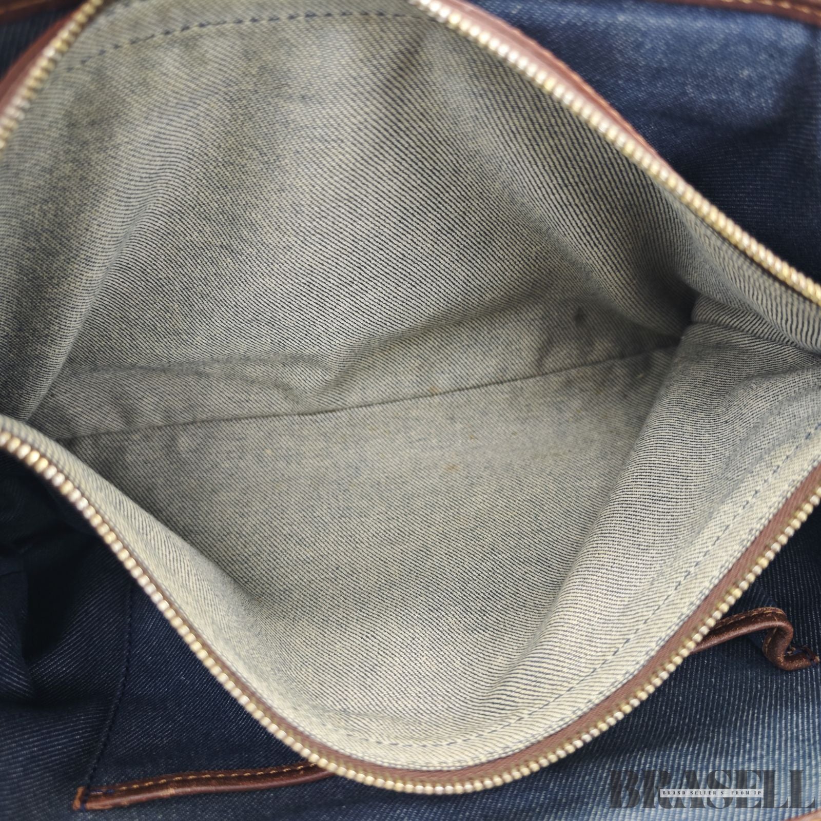 CELINE  セリーヌ マカダム柄 ブギ―バッグ YS00/75 バッグ ハンドバッグ キャンバス ブルーデニム/ブラウン レディース