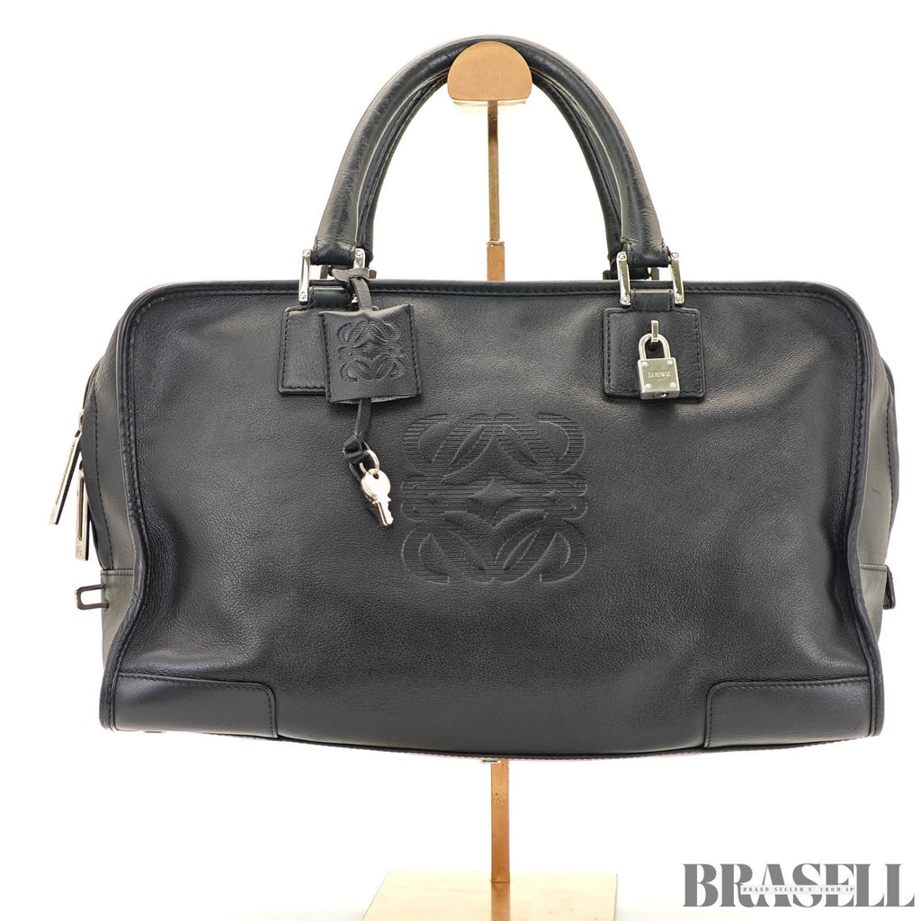 LOEWE ロエベ アマソナ36 バッグ ハンドバッグ 横長 ブラック シルバー金具 レディース メンズ