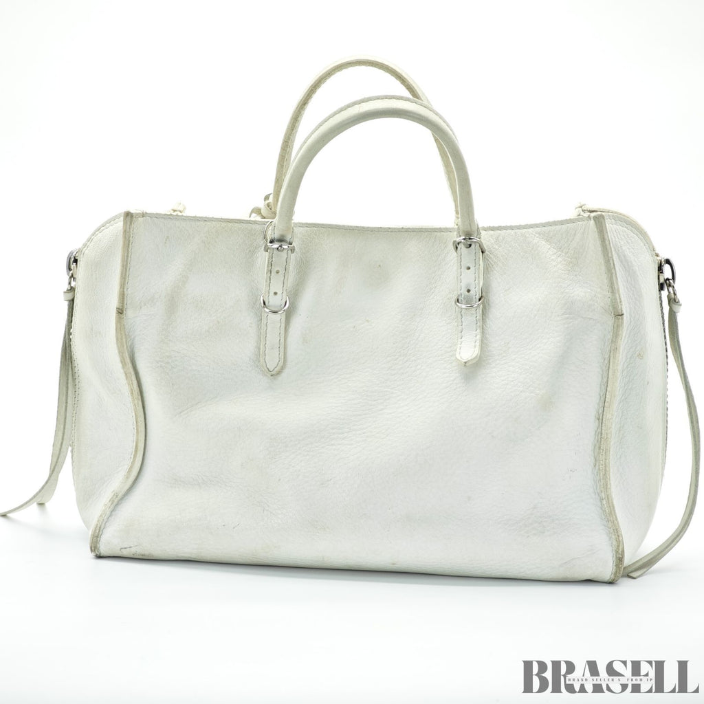 BALENCIAGA バレンシアガ THE PAPER 370926 バッグ 2way ハンドバッグ ショルダーバッグ アイボリー レディース ショルダーストラップ