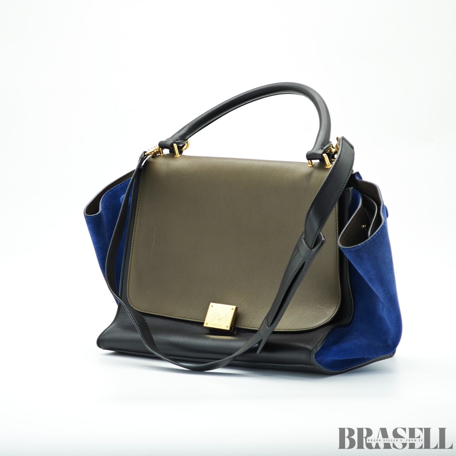 CELINE セリーヌ トラペーズ スモール 2WAYバッグ バッグ 2way フラップ ブラック レディース メンズ ショルダーストラップ