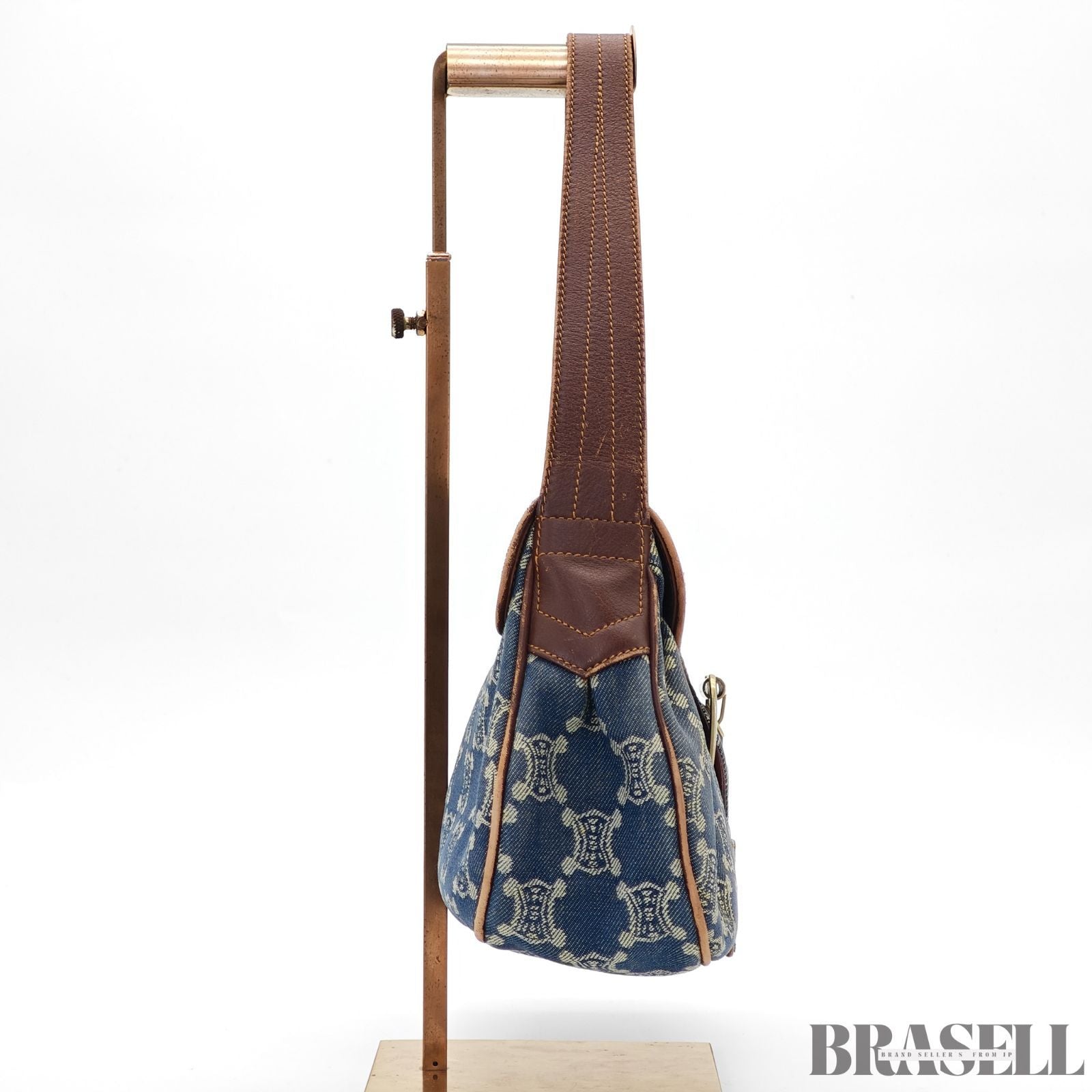 CELINE  セリーヌ パリマカダム ワンショルダーバッグ バッグ ハンドバッグ フラップ デニム ブラウン系 レディース 保存袋