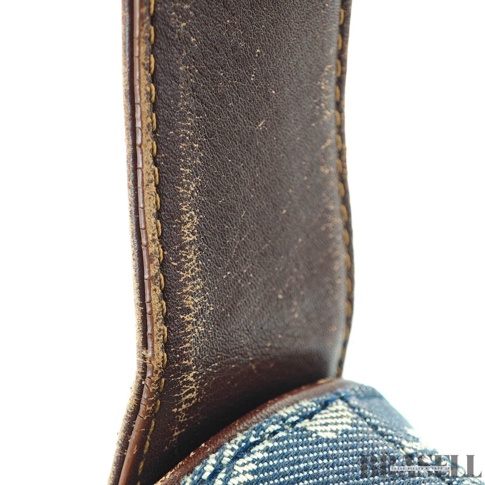 CELINE  セリーヌ パリマカダム ワンショルダーバッグ バッグ ハンドバッグ フラップ デニム ブラウン系 レディース 保存袋