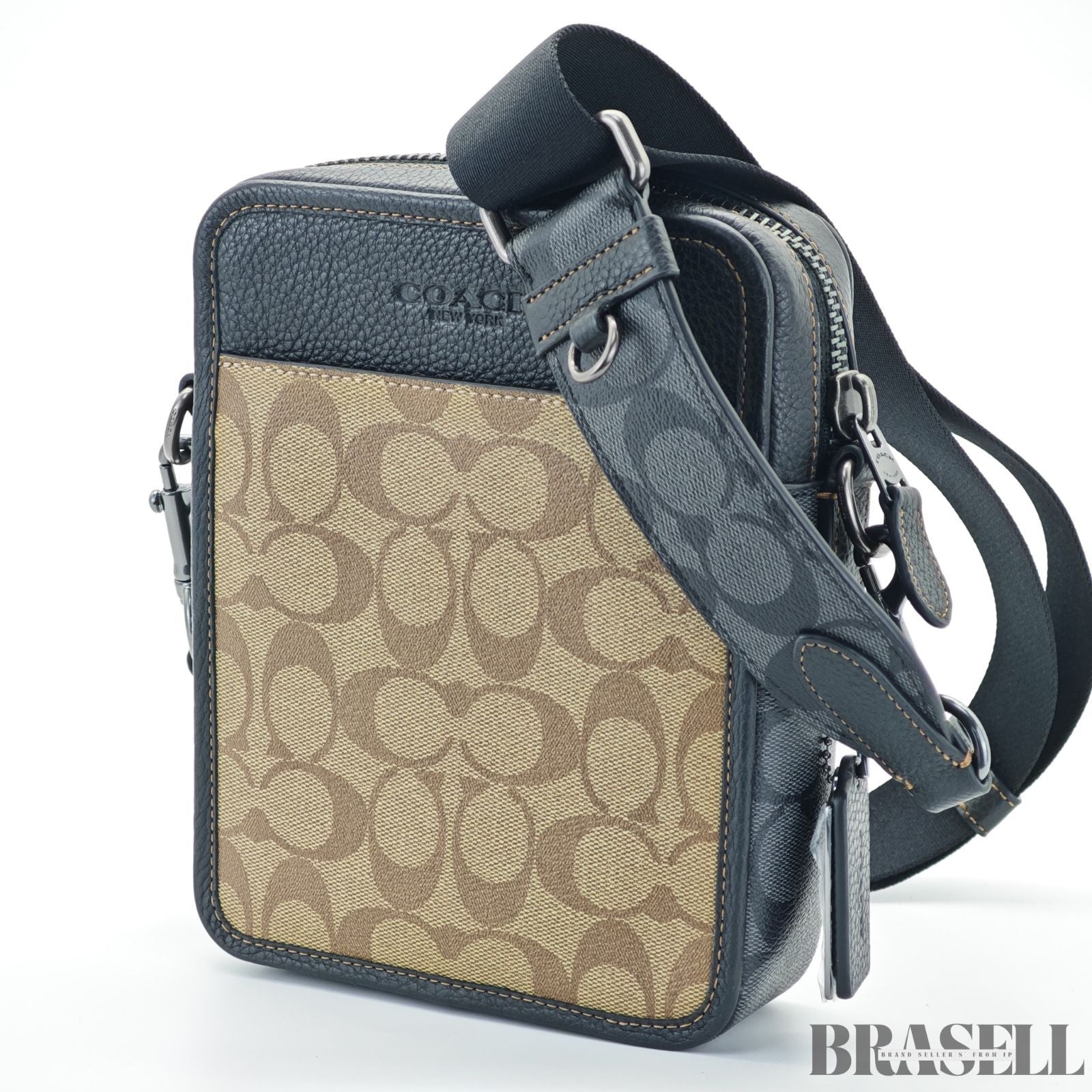 COACH コーチ シグネチャー サリバン クロスボディ CC090 バッグ ショルダーバッグ コンパクト カーキ レディース