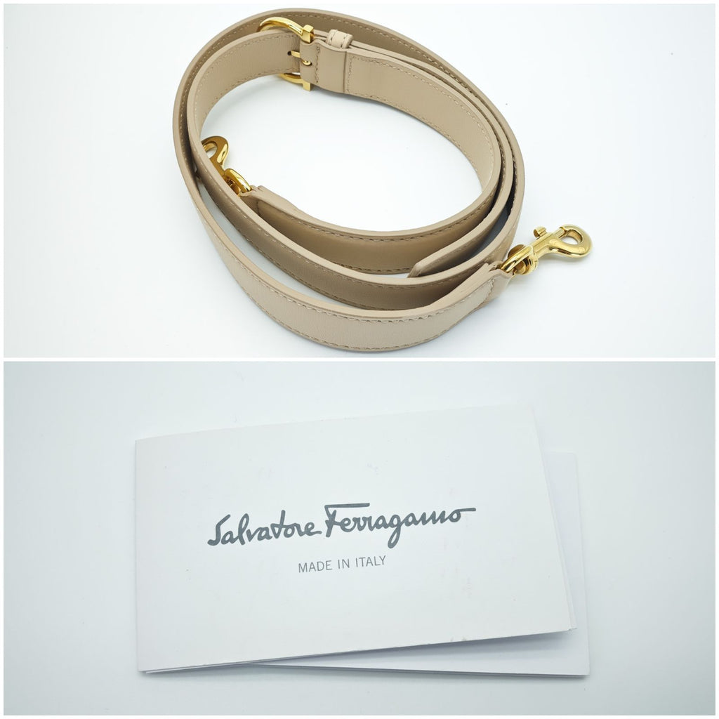 Ferragamo フェラガモ ガンチーニ2WAYバッグ ショルダーバッグ ハンドバッグ ベージュ レディース ショルダーストラップ【ブランド/Brand】 　