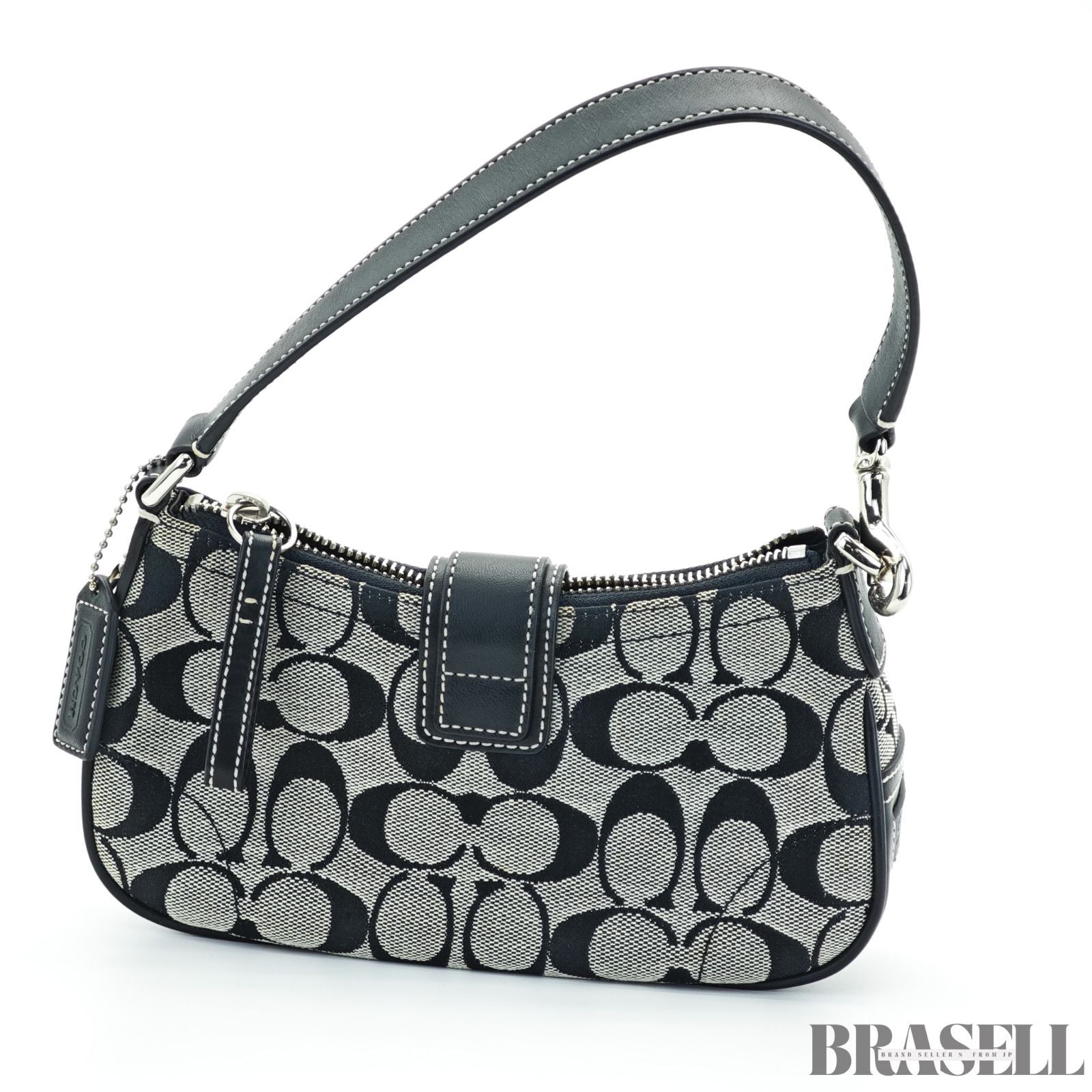 COACH コーチ シグネチャー ショルダーバッグ バッグ ホーボー 三日月 ブラック レディース