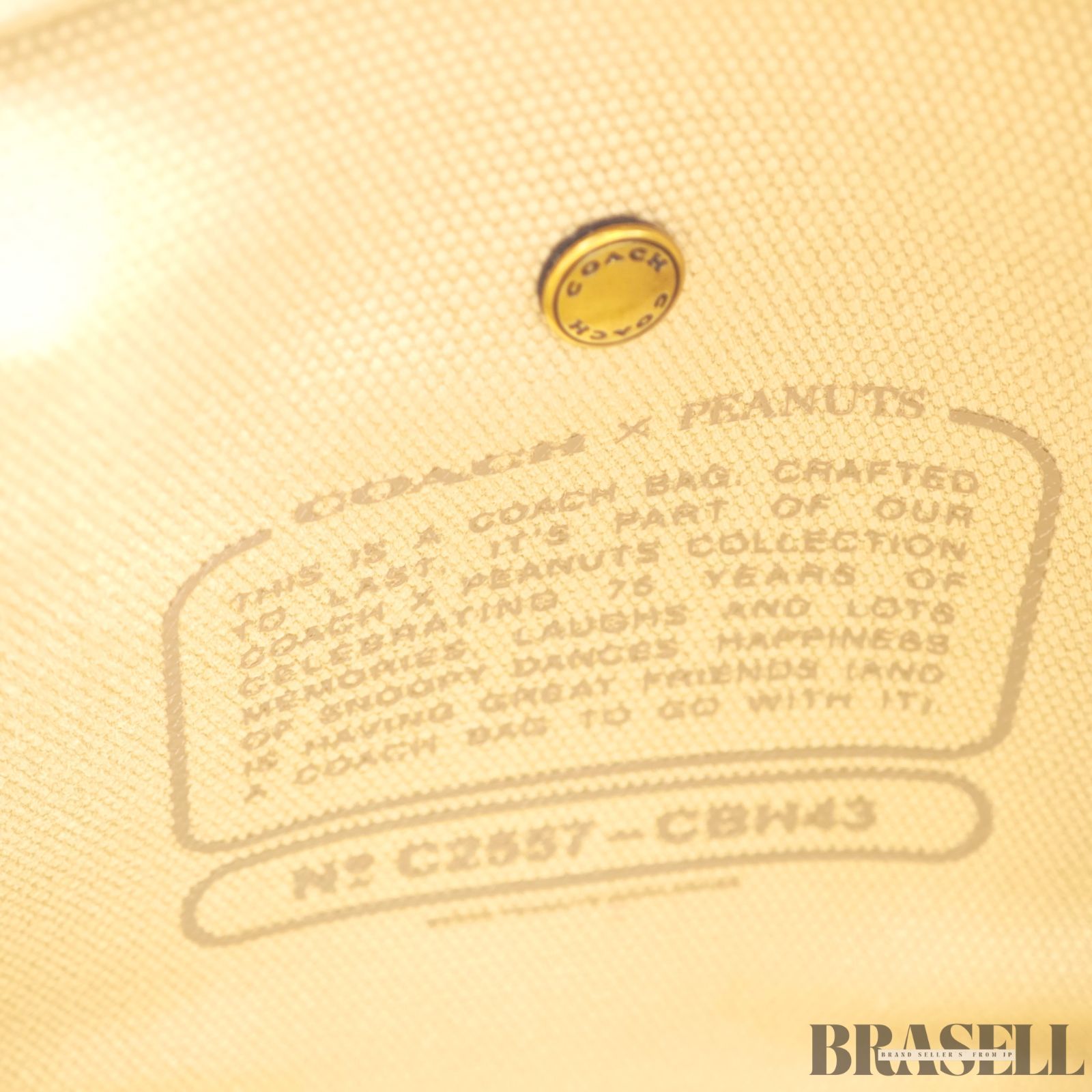 COACH コーチ COACH X PEANUTS  スヌーピー カーゴ トート バッグ C2657 CBH43 バッグ ショルダーバッグ 2way キャラクター 可愛い ベージュ レディース 保存袋 ショルダーストラップ