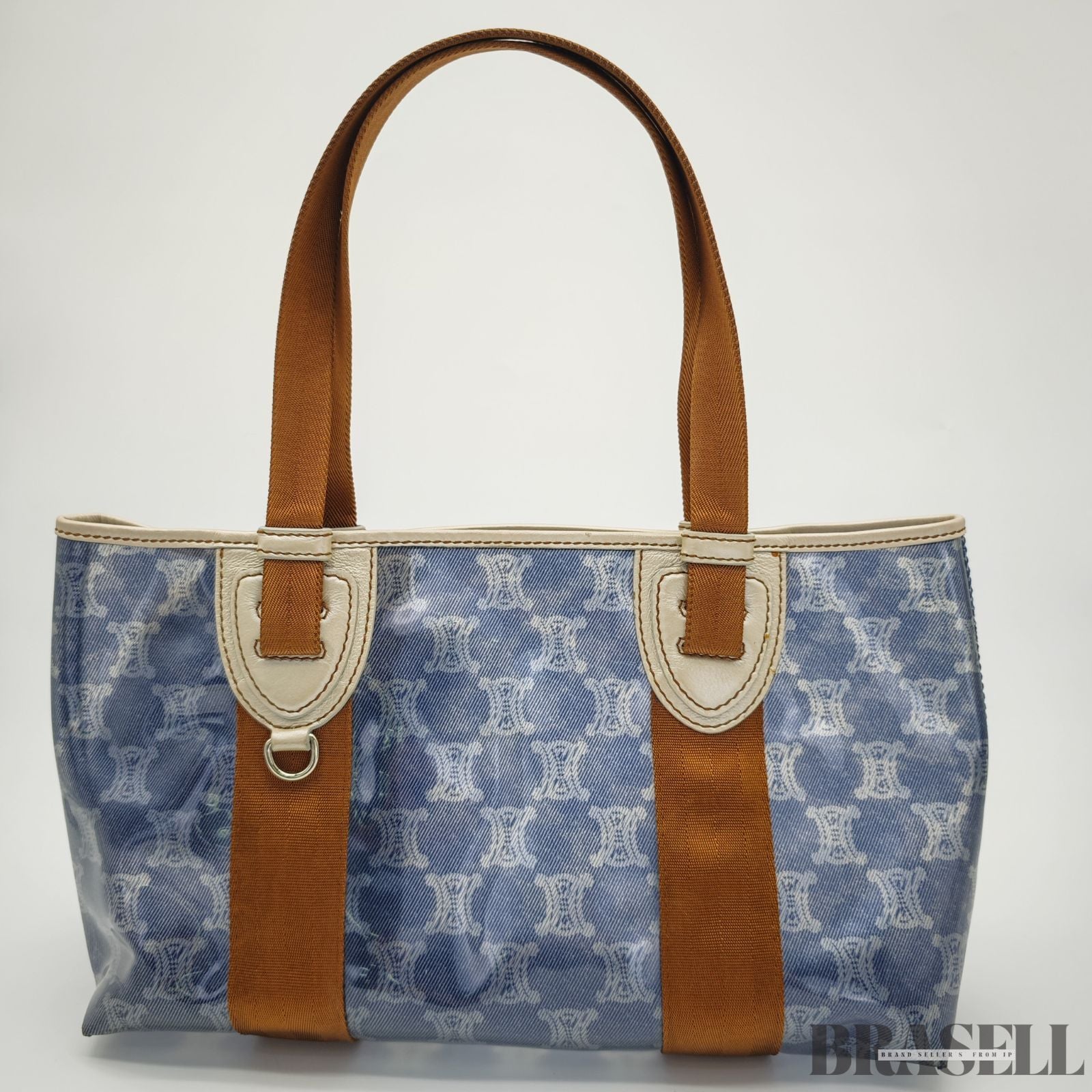 CELINE  セリーヌ マカダム トートバッグ バッグ トートバッグ ポーチ付き ブルー レディース