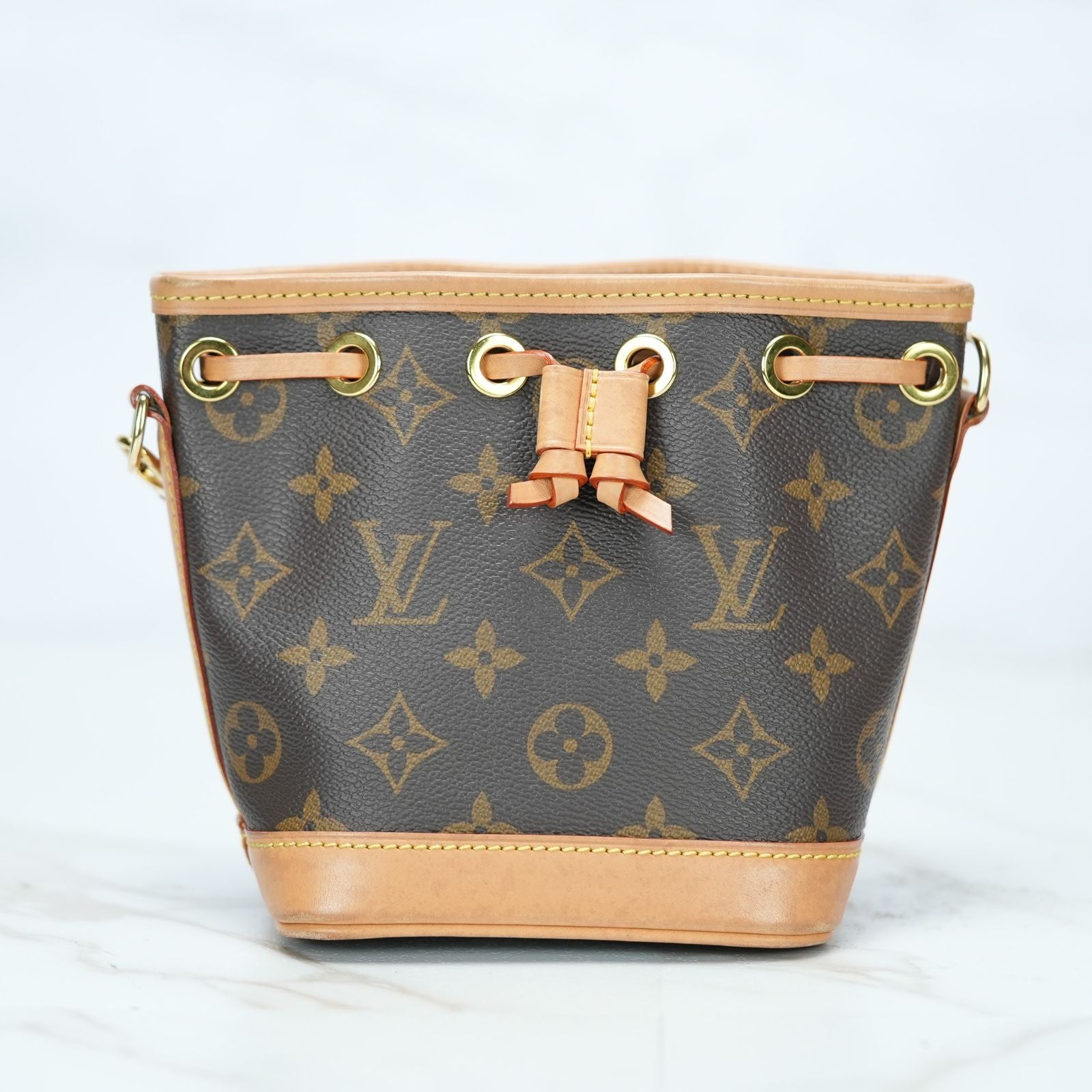 LOUIS VUITTON ナノノエ モノグラム M81266 バッグ ハンドバッグ ショルダーバッグ バケツバッグ 2way ブラウン レディース メンズ 箱 ショルダーストラップ 保存袋