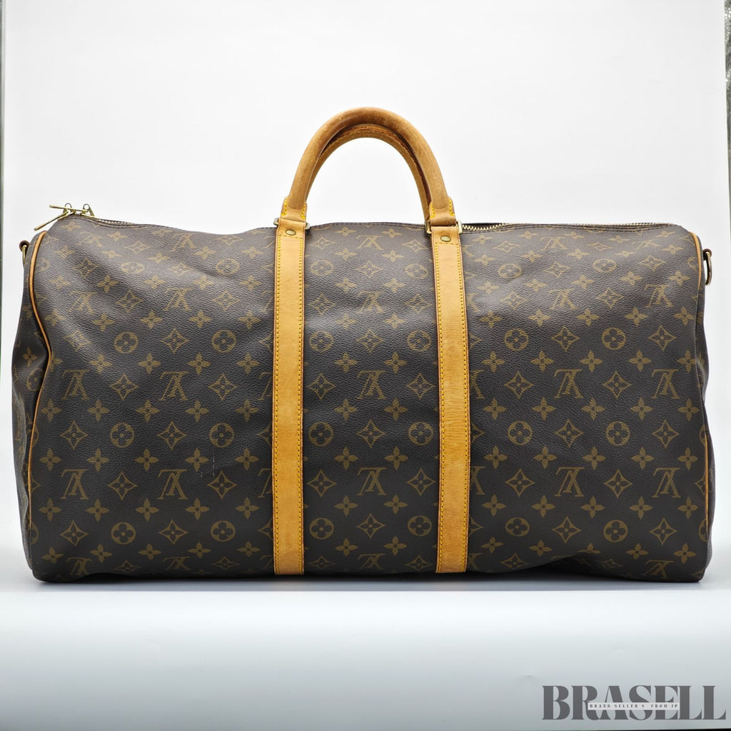 LOUIS VUITTON ルイ・ヴィトン キーポル 55cm M41424 バッグ ボストンバッグ 大容量 旅行 ブラウン レディース メンズ パドロック 鍵