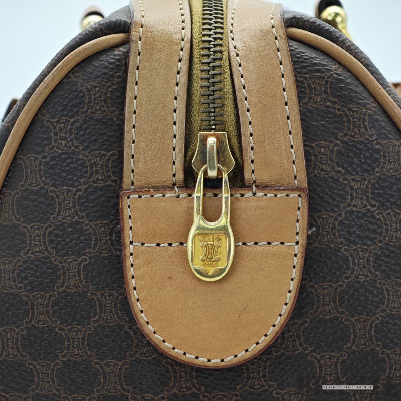 CELINE セリーヌ マカダムハンドバッグ ミニボストンバッグ バッグ ボストンバッグ ブラウン レディース