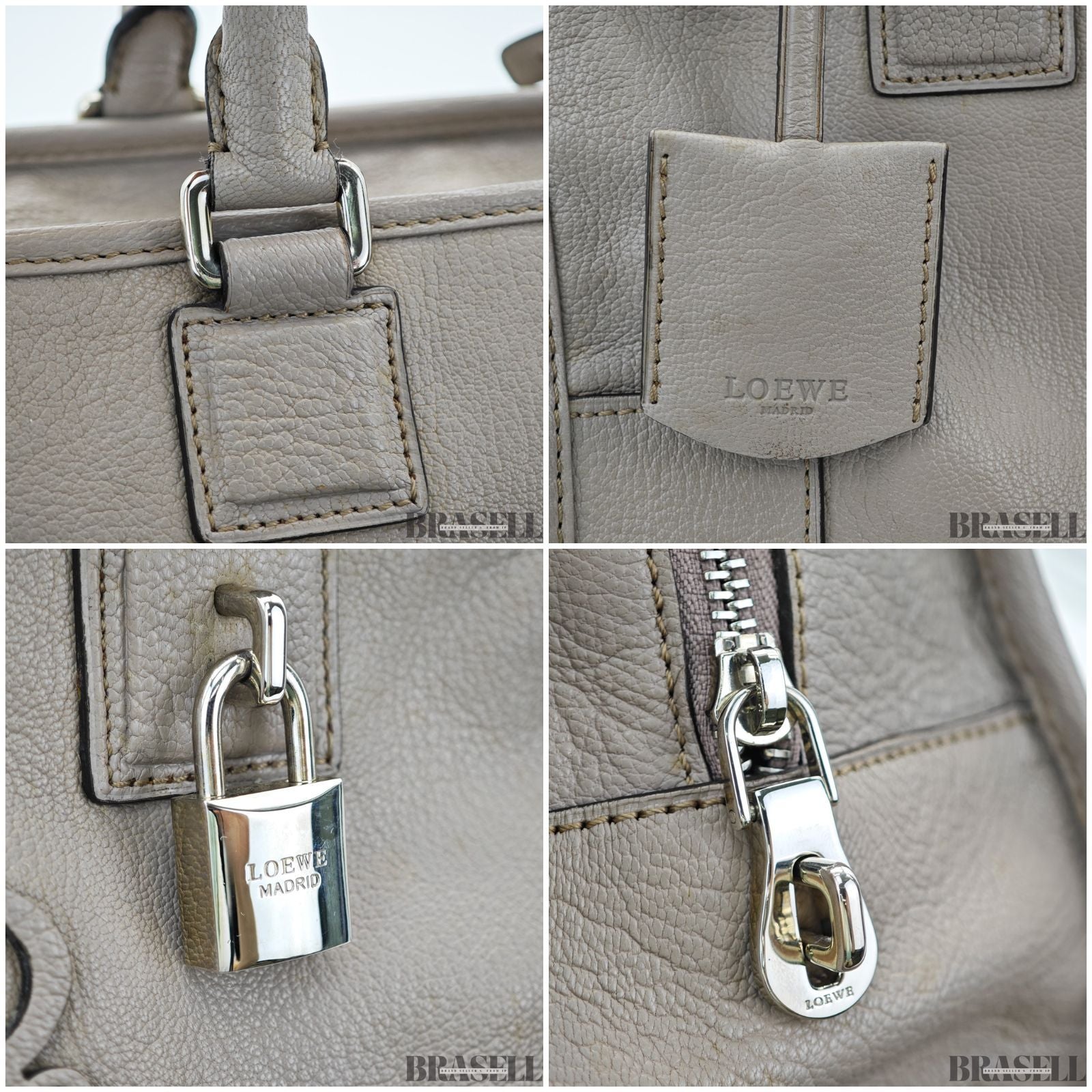 LOEWE ロエベ  アマソナ28  バッグ ハンドバッグ グレージュ シルバー金具 レディース 保存袋