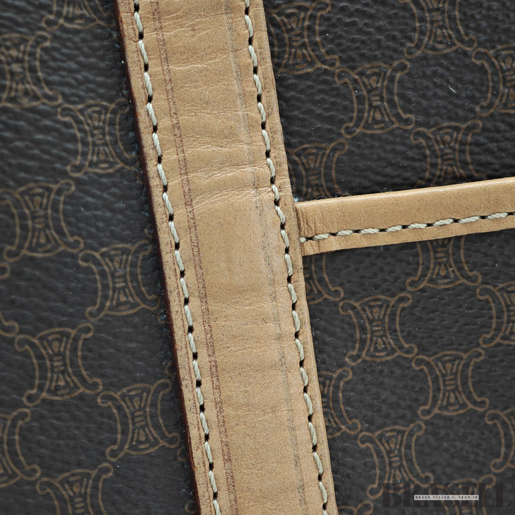 CELINE セリーヌ マカダムハンドバッグ ミニボストンバッグ バッグ ボストンバッグ ブラウン レディース